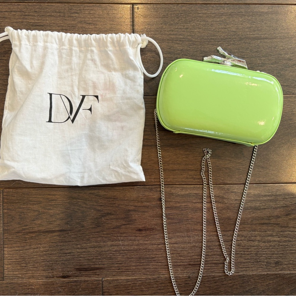 Diane Von Furstenberg Green Clutch Stylish Structured Design